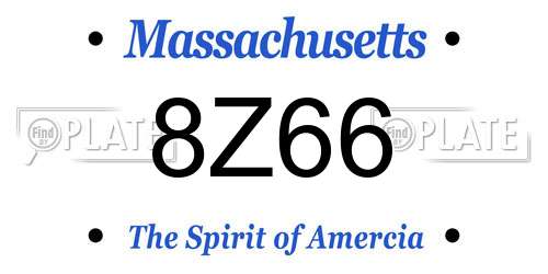 8Z66 Massachusetts License Plate