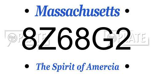 8Z68G2 Massachusetts License Plate