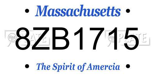 8ZB1715 Massachusetts License Plate