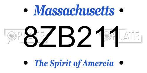 8ZB211 Massachusetts License Plate