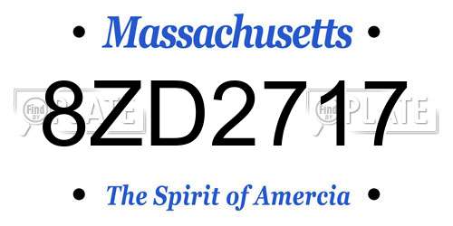 8ZD2717 Massachusetts License Plate
