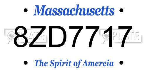 8ZD7717 Massachusetts License Plate