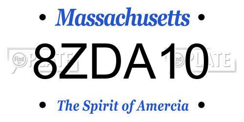 8ZDA10 Massachusetts License Plate