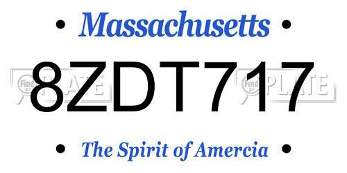 8ZDT717 Massachusetts License Plate