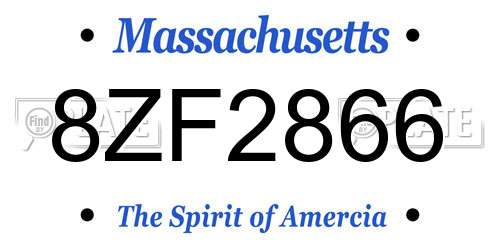 8ZF2866 Massachusetts License Plate