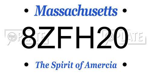 8ZFH20 Massachusetts License Plate
