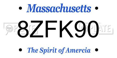 8ZFK90 Massachusetts License Plate