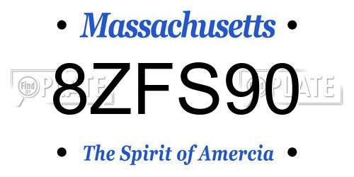 8ZFS90 Massachusetts License Plate