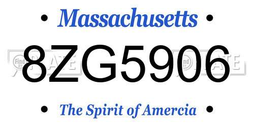 8ZG5906 Massachusetts License Plate