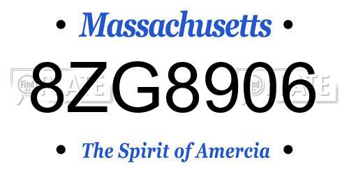 8ZG8906 Massachusetts License Plate