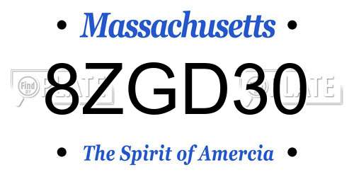 8ZGD30 Massachusetts License Plate