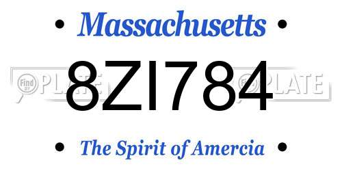 8ZI784 Massachusetts License Plate