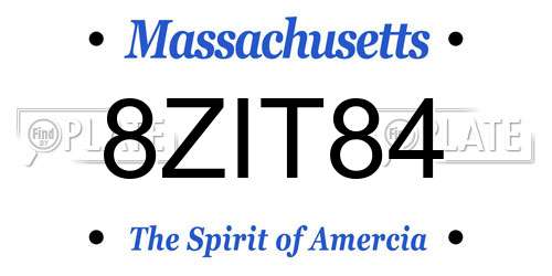 8ZIT84 Massachusetts License Plate