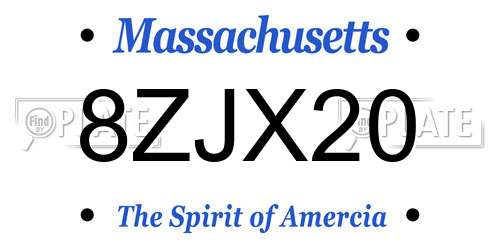 8ZJX20 Massachusetts License Plate