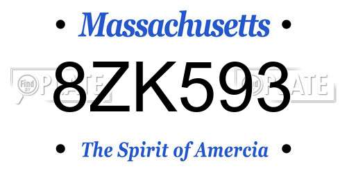 8ZK593 Massachusetts License Plate