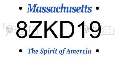 8ZKD19 Massachusetts License Plate