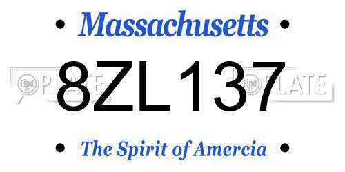 8ZL137 Massachusetts License Plate