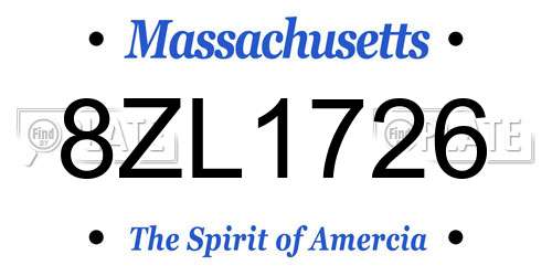 8ZL1726 Massachusetts License Plate