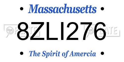 8ZLI276 Massachusetts License Plate