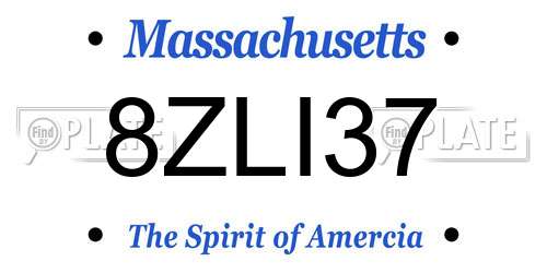 8ZLI37 Massachusetts License Plate