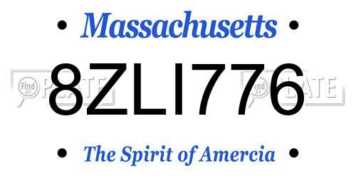 8ZLI776 Massachusetts License Plate