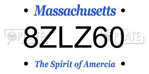 8ZLZ60 Massachusetts License Plate