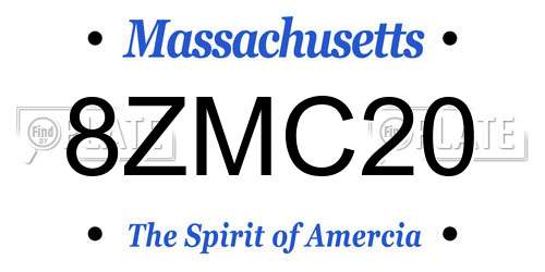 8ZMC20 Massachusetts License Plate