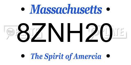 8ZNH20 Massachusetts License Plate