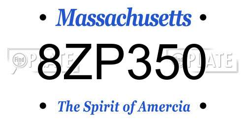 8ZP350 Massachusetts License Plate