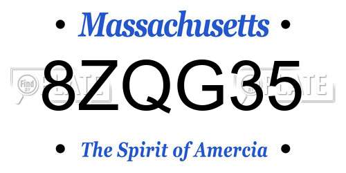 8ZQG35 Massachusetts License Plate