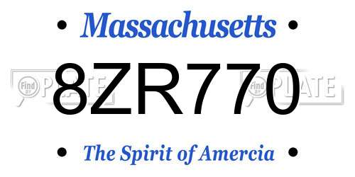 8ZR770 Massachusetts License Plate