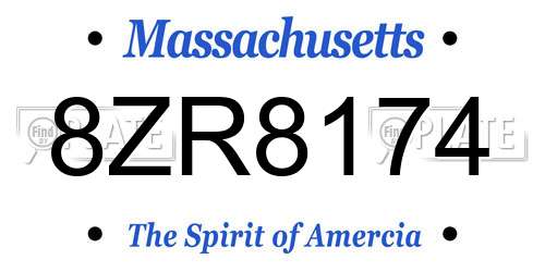 8ZR8174 Massachusetts License Plate