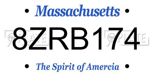 8ZRB174 Massachusetts License Plate