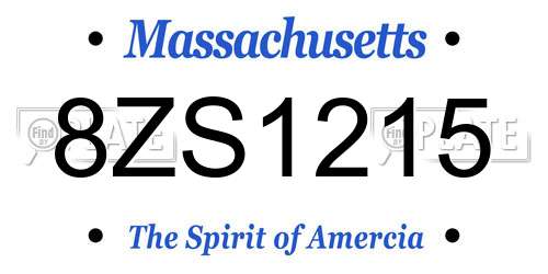8ZS1215 Massachusetts License Plate