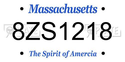 8ZS1218 Massachusetts License Plate