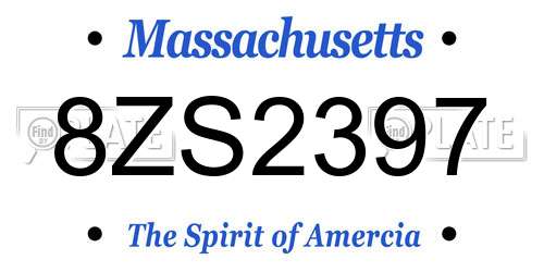 8ZS2397 Massachusetts License Plate