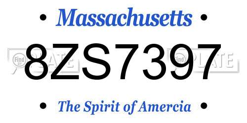 8ZS7397 Massachusetts License Plate