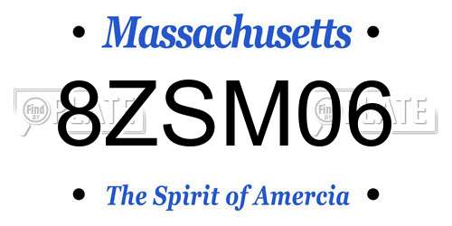 8ZSM06 Massachusetts License Plate