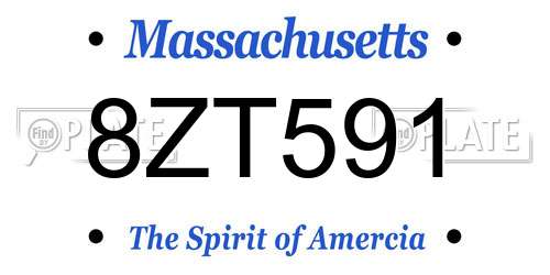 8ZT591 Massachusetts License Plate