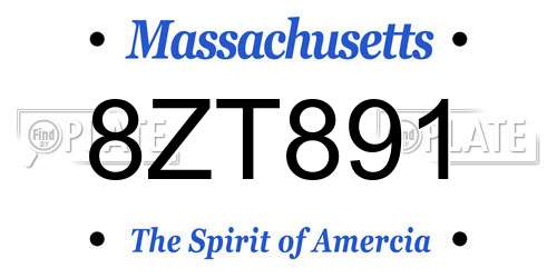 8ZT891 Massachusetts License Plate