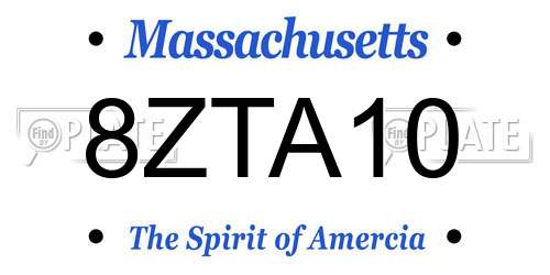 8ZTA10 Massachusetts License Plate