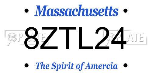 8ZTL24 Massachusetts License Plate
