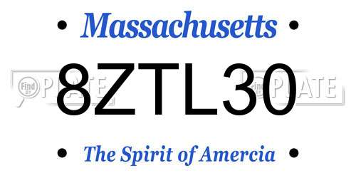 8ZTL30 Massachusetts License Plate