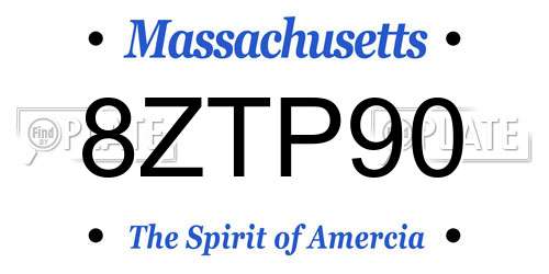 8ZTP90 Massachusetts License Plate