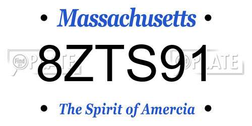 8ZTS91 Massachusetts License Plate