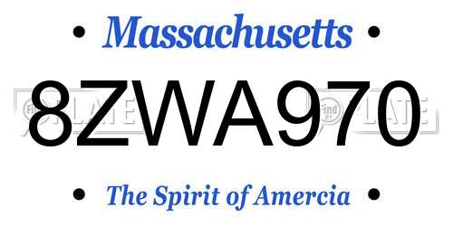 8ZWA970 Massachusetts License Plate