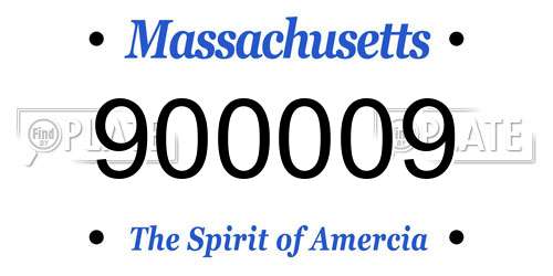900009 Massachusetts License Plate