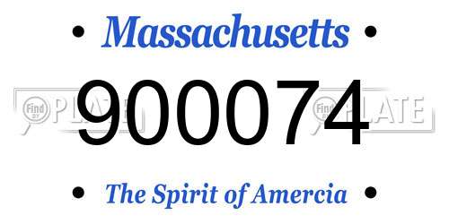 900074 Massachusetts License Plate
