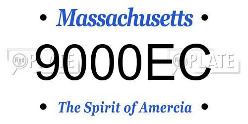 9000EC Massachusetts License Plate