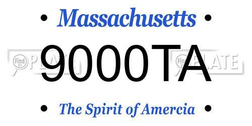 9000TA Massachusetts License Plate